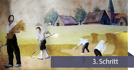 Dritter Schritt in der Wandmalerei